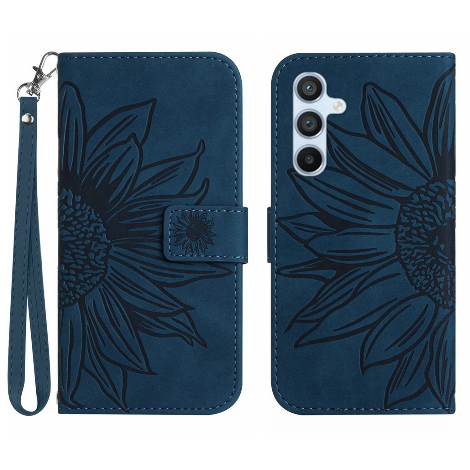 HT04 Leather Wallet Case for Samsung Galaxy A25 5G Stand Sunflower Pattern Phone Cover with Hand Strap HT04 Leather Wallet Case for Samsung Galaxy A25 5G Stand Sunflower Pattern Phone Cover with Hand Strap